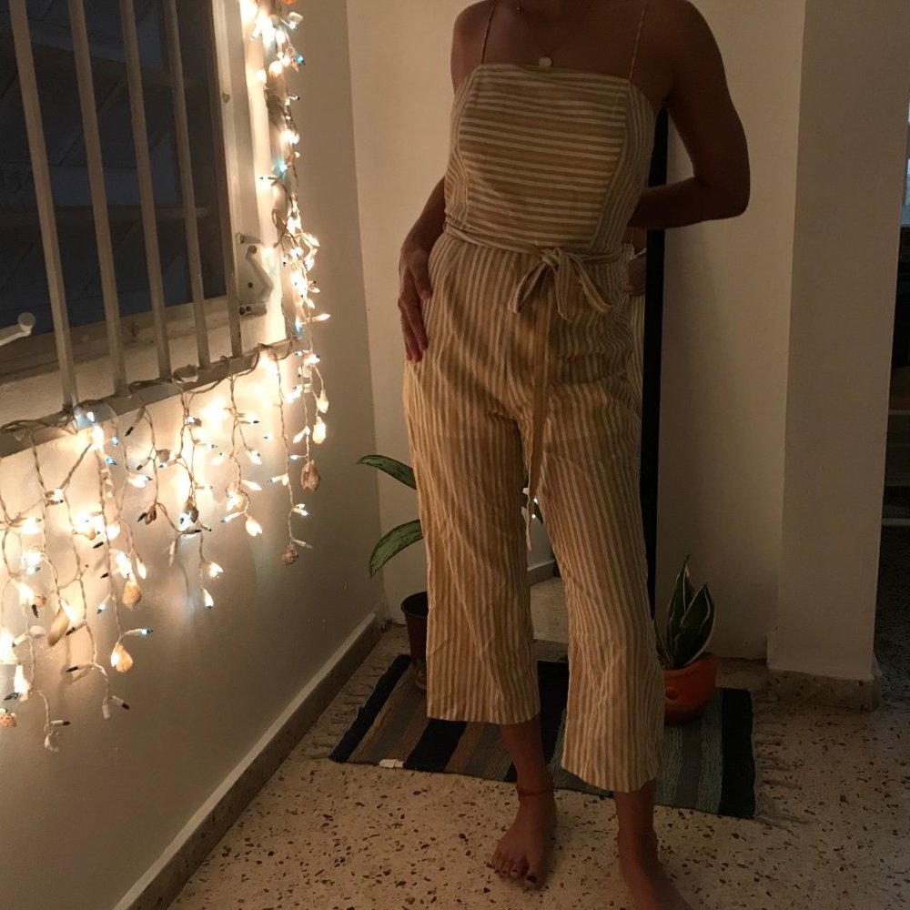 Yellow Pin Stripe Jumpsuit